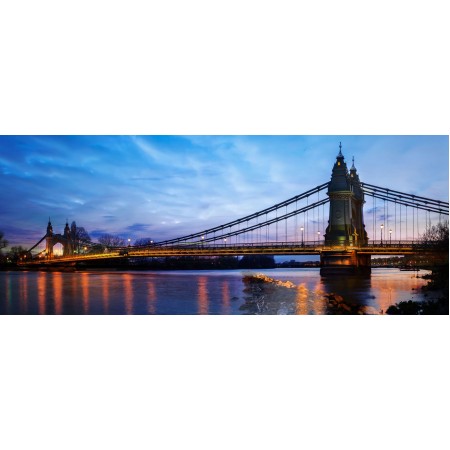 Hammersmith Suspension bridge Art Print 24"x60" World's Most Incredible Bridges London - Panoramic View Art Print