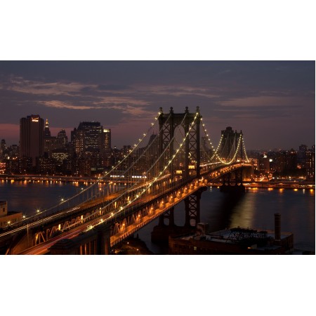 Manhattan Bridge Photographic Print Poster The World's Most Incredible Cities New York City at Night Art Print