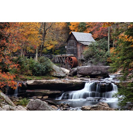 Grist Mill Photographic Print Poster The World's Most Incredible Scenery Autumn west virginia waterfalls Art Print