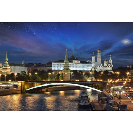 Kremlin Photographic Print Poster The World's Most Incredible Cities Moscow Bolshoy Kamenny Bridge Art Print