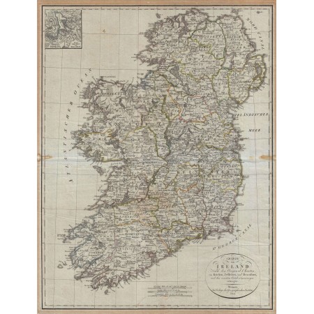 Charte von Ireland, Weimar 1804 Map 24"x35" Poster Map of Ireland