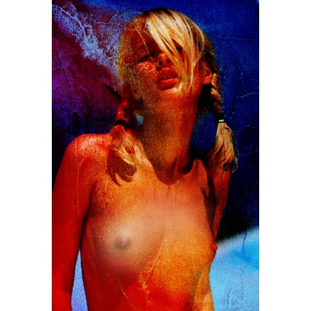 Stunning Nude Blond Art Print Poster Antique Oil Painting Effect