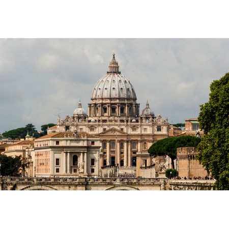 Saint Peter's Basilica façade Large Poster Most Beautiful Places in Italy, Rome Art Print
