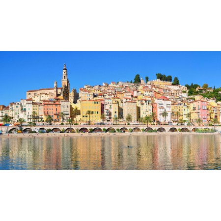 Cote d'Azur Large 45"x24" Photo Poster Most Beautiful Places in France Menton 