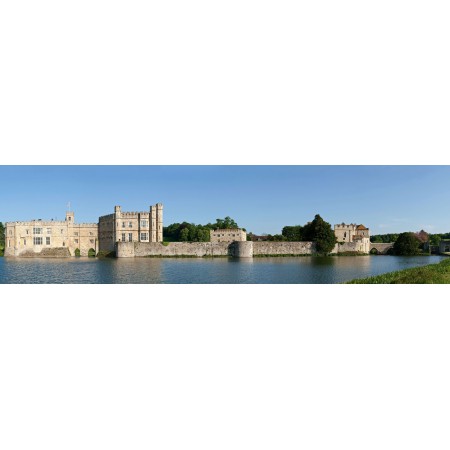 Leeds Castle Panorama, 24"x90" Photographic Print Poster Most Beautiful Places in Great Britain Kent Art Print photo
