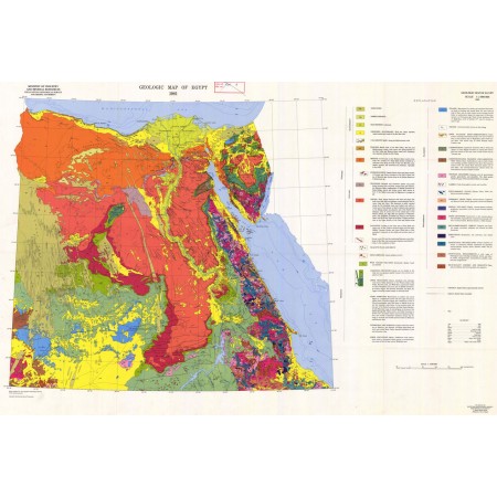 Egypt 1981 Rare Vintage Maps 24"x35" Photographic Print Poster Geologic Map 