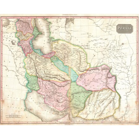 Rare Vintage and Modern Maps 24"x30" Photo Print Poster Map of Persia, Iran, Afghanistan - Geographicus -1818