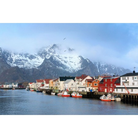 Henningsvaer Photographic Print Poster Most Beautiful Places in Norway, Lofoten, Norway