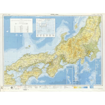 Central Japan Map Photographic Print Art Print Poster 24"x32" Political and Physical Maps Defense Mapping Agency