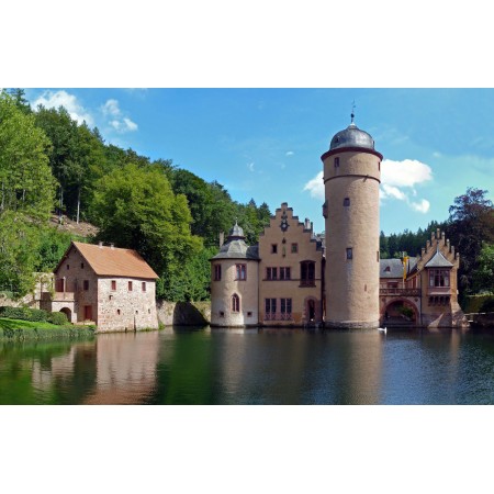 Deutschland Photographic Print Poster Most Beautiful Places in Germany Wasserschloss Mespelbrunn
