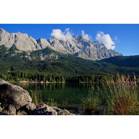 Deutschland Eibsee and Zugspitze Photographic Print Poster Most Beautiful Places in Germany Art Print 