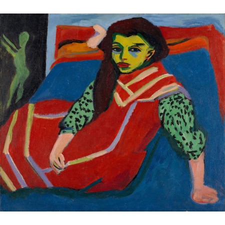 Ernst Ludwig Kirchner - 24"x27" Art Print Poster   Deutschland Seated Girl Fehrmann