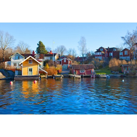 Waterfronts, Photographic Print Poster Most Beautiful Places in Sweden Sverige
