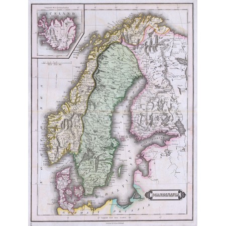 Sverige, 24"x31" Photographic Print Poster Sweden Map