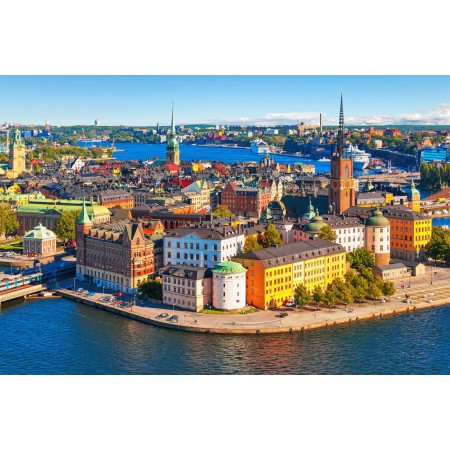 Stockholm - Photographic Print Poster Most Beautiful Places in Sweden Sverige, Bird View