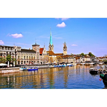 Zurich River Photographic Print Poster Most Beautiful Places in Switzerland Art Print