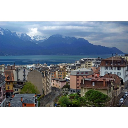 Montreux, Photographic Print Poster Most Beautiful Places in Switzerland Art Print Lake Geneva