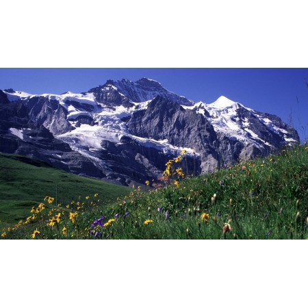 Swiss Jungfrau mountains Photographic Print Poster Most Beautiful Places in Switzerland 