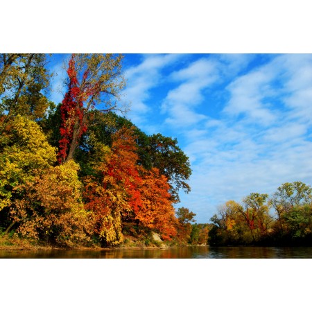 Autumn Scenery Pictures Photographic Print Poster Fall foliage on the Black River