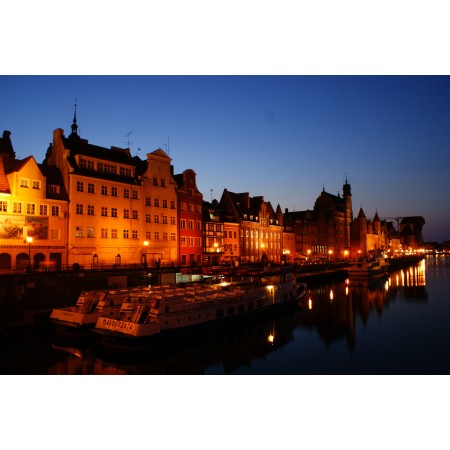 Gdansk at night Photographic Print Poster Most Beautiful Places in Poland Art Print Photo