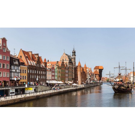 Calle Dlugie Pobrzeze, 24"x40" Photographic Print Poster Most Beautiful Places in Poland Gdansk, Polonia Art Print Photo