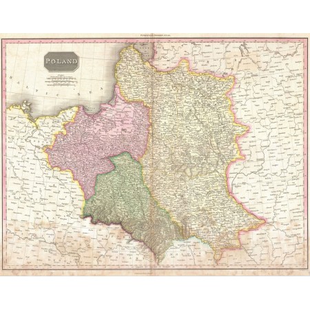 Pinkerton Map of Poland 24"x31" Poster Geographicus -1818