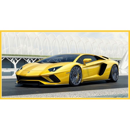 Lamborghini 24"x45" Photographic Print Poster Luxury Spots Cars - Aventador, Yellow