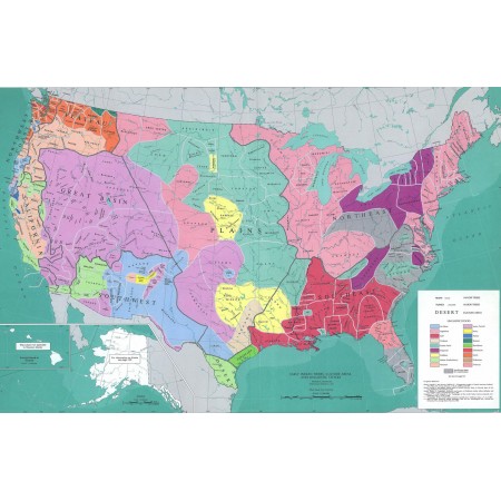 Indian Tribes   Poster Political Topographical and Physical Maps of USA