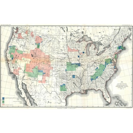 Topographic Survey Map of the USA Geographicus -1888. Political Topographical and Physical Maps of USA