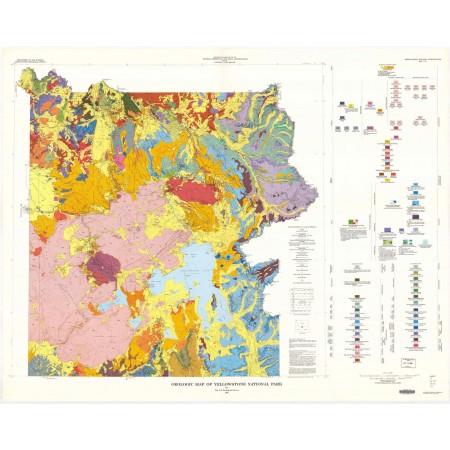 Yellowstone national park geologic map 30"x24" Photographic Print Poster Maps of USA 