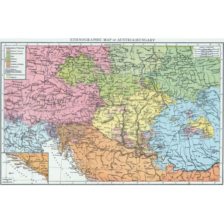 Ethnic Map 24"x36" Print Poster Austria