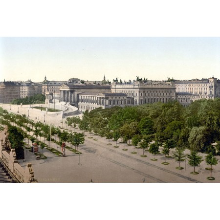 Wien Parlament Large Poster Most Beautiful Places in Austria um 1900