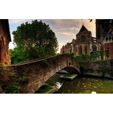 The Church of Our Lady Photographic Print Poster Most Beautiful Places in Belgium Bridge Art Print Belgique