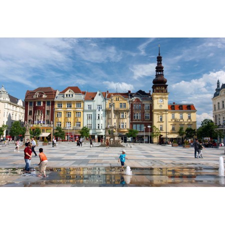 Masaryk Square Buildings  Photographic Print Poster. Most Beautiful Places in Czech Republic, Ostrava