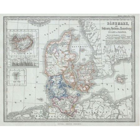 Stieler Map of Denmark 24"x18" Photographic Print Poster Denmark  - Geographicus -1862
