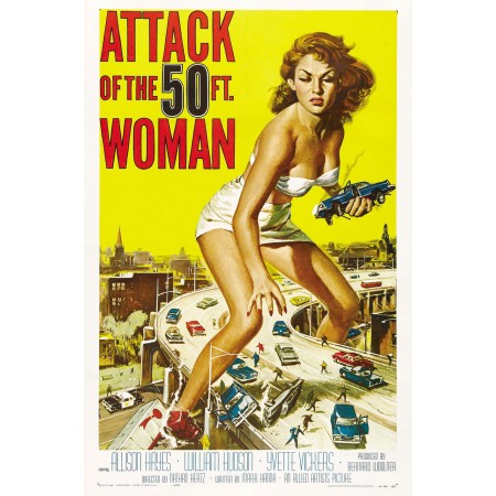 Allison Hayes Photographic Print vintage movie posters from 1920s to present. One-sheet film poster by Reynold Brown for the film Attack of the 50 Foot Woman