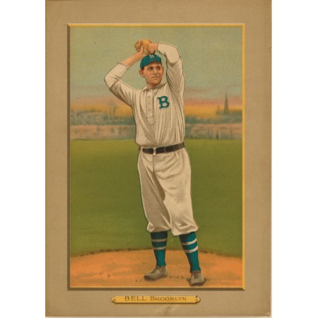 George Bell, 24x33 in Vintage Art Posters Reproductions, Pitcher 1911, for the Brooklyn Dodgers