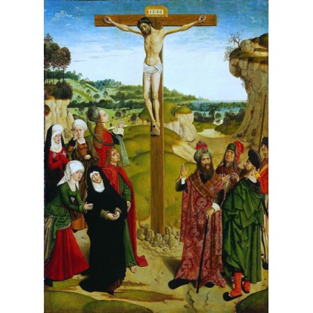 Crucifixion, Art Print Poster 10"x14" Cultural Art Around the World Master of the Tiburtine Sibyl, 1485