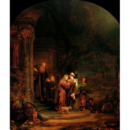 Rembrandt van Rijn, The Visitation, 24"x20" Art Print Poster Cultural Art Around the World 1640