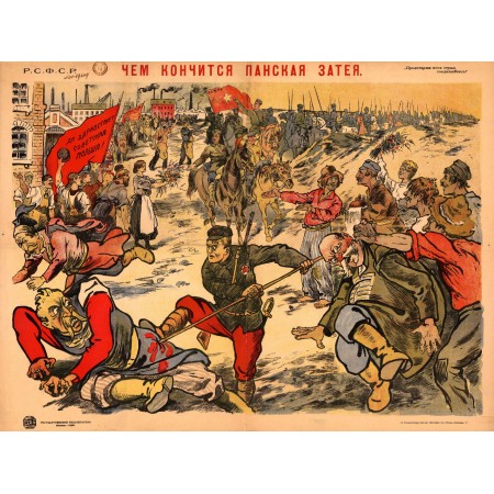 Soviet Propaganda 32"x24" Art Photographic PrintPosters Polish soviet propaganda poster 1920
