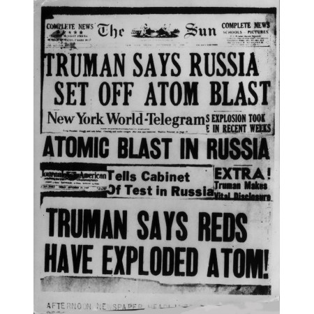 Truman Says Russia Set Off Atom Blast 24"x30" Photographic Print Poster Atomic Weapon 
