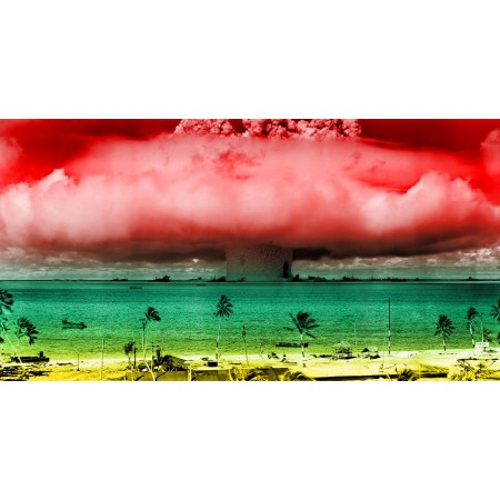 Atomic Weapon 24"x45" Photographic Print Poster Operation Crossroads Baker, Mushroom Cloud, Nuclear Explosion, Bomb