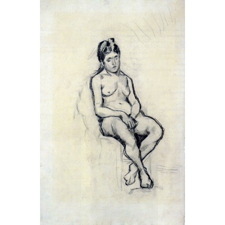 Seated female nude 24"x16" Art Print Poster European Art, Pencil Vincent van Gogh 
