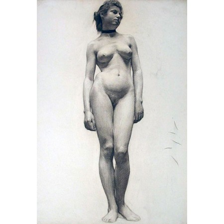 Adolph Robert Shulz Art Print Poster European Art, Pencil Nude Woman 1869-1963