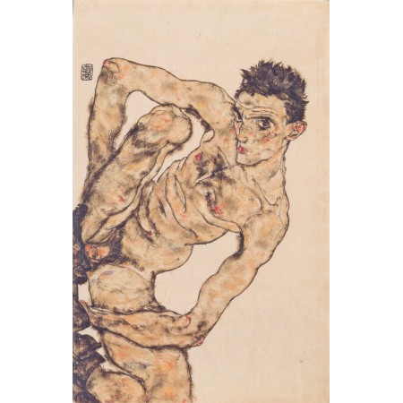 Egon Schiele -  Art Print Poster Naked Man