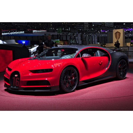 Bugatti Sport Large Poster Cars Genf Geneva 2018 debut, red