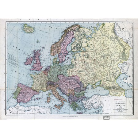 Old political map of Europe Photographic Print Poster 33"x24" large detailed -1912