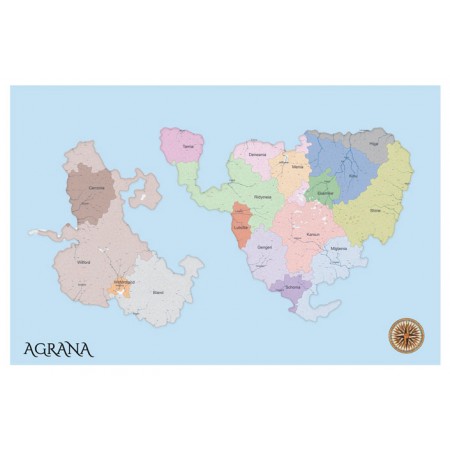 Fantasy map of Agrana, Photographic Print Poster 