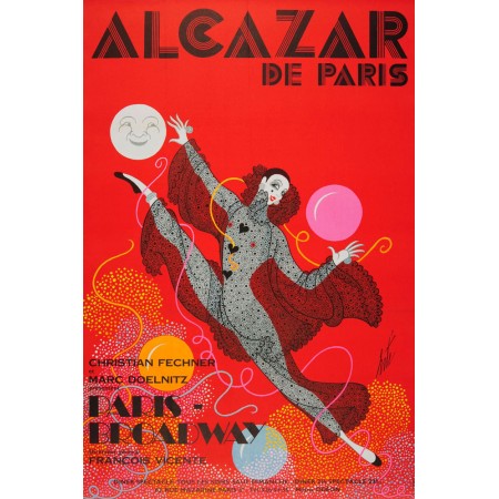 Dancing Poster - Ballroom Vintage Alcazar De Paris Broadway Dinner Dance Show Erte 1950s