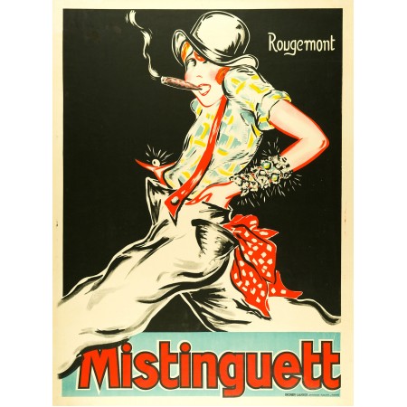 24"x32" Rougemont Mistinguett, Ballroom Vintage Art Print - 1928 Poster, Lithograph Museum fur Kunst und Gewerbe Hamburg